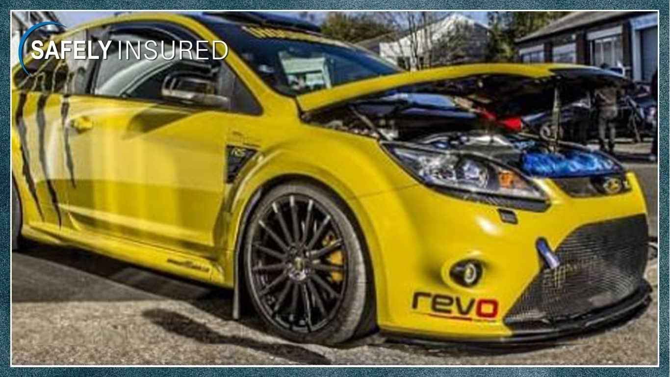 An image of heavily modified yellow ford focus to showcase the types of vehicle likely to be featured in the article