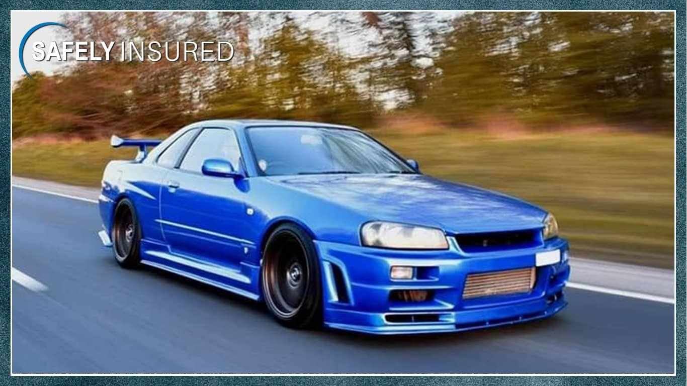 An image of a blue nissan skyline to illustrate the types of Japanese cars that you are likely to see within the article and one of the customer cars featured within the blog